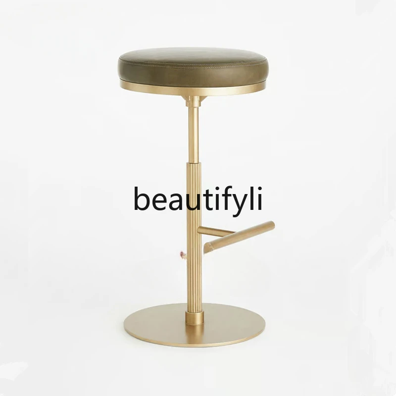 

ss D Modern simple light luxury stainless steel metal bar chair