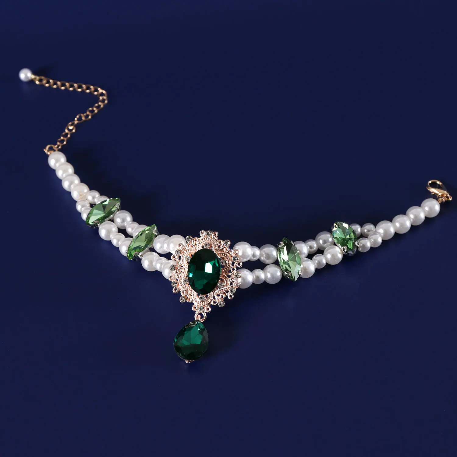 Hunde- und Katzen-Perlenkette Kristall-Edelstein-Anhänger Halsband Haustier-Schmuck Luxuriöses Katzenhalsband Modisches Accessoire Foto-Requisite – Detail 6