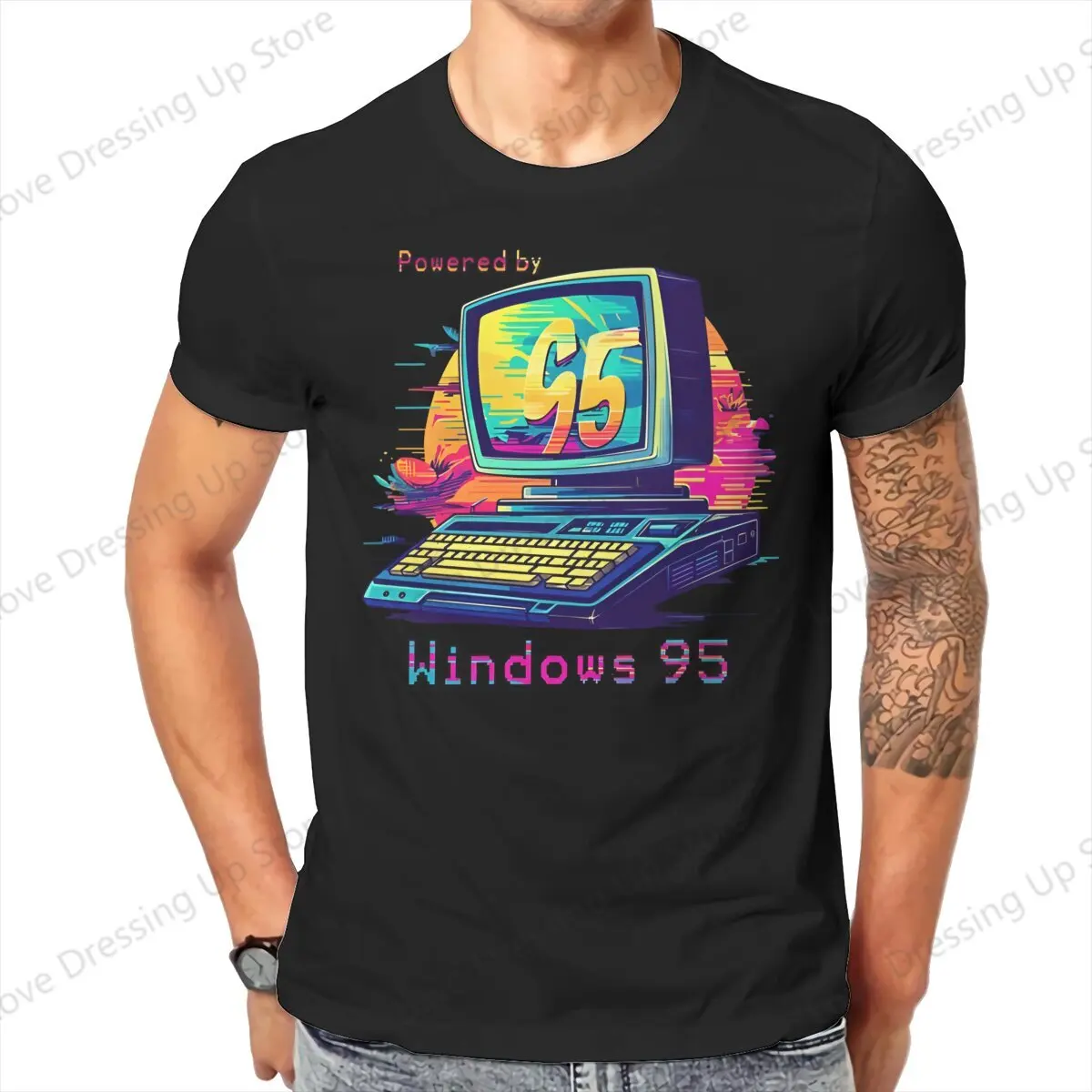 Windows 95 Computer System Accessories Powered By Windows 95 T Shirt Fashion Men Tees Summer Clothing COTTON O-Neck TShirt