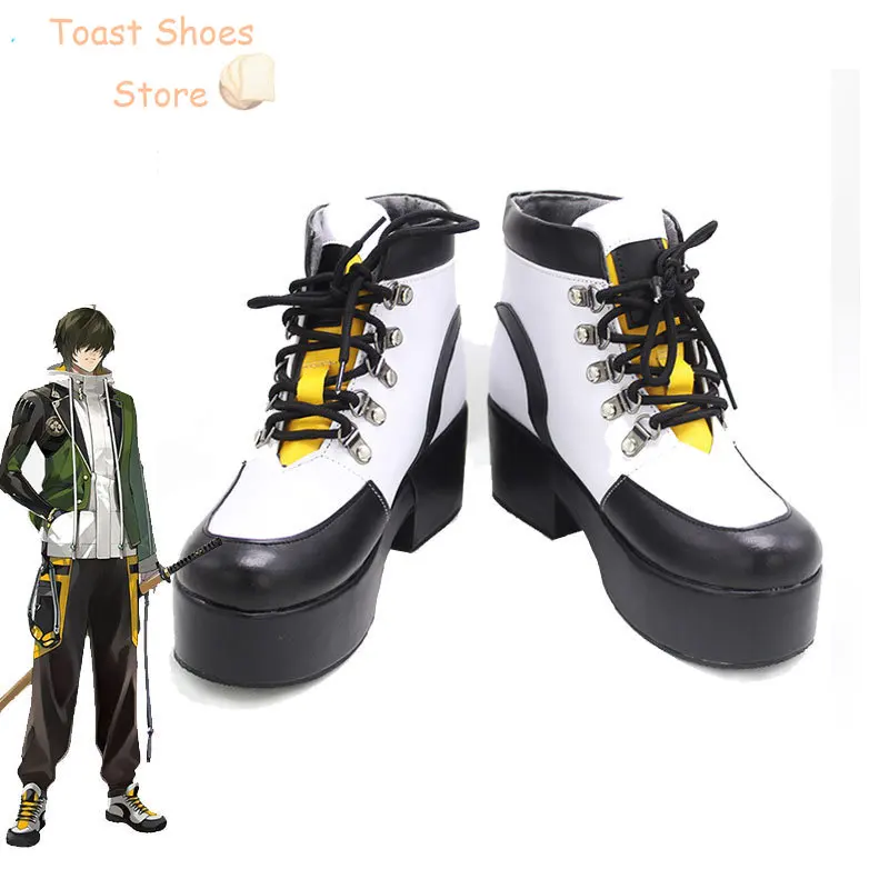 Zapatos de cuero PU para Cosplay, botas de Carnaval de Halloween, utilería de disfraz, Touken Ranbu Online, Kuwana Gou