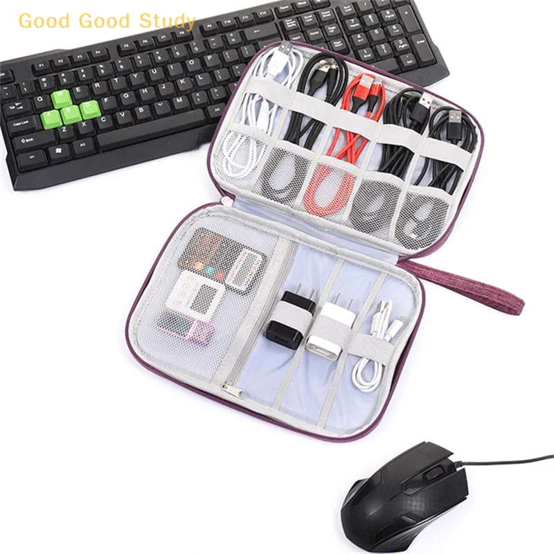 Portable Travel Cable Bag Waterproof USB Storage Bag Phone Cable Organizer Earphone Carrying Case Pouch Cable Protector