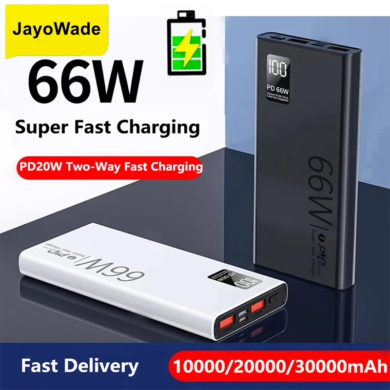 

JayoWade 66 Вт сверхбыстрая зарядка 30000 мАч Power Bank для iPhone 16 15 Huawei Xiaomi Samsung внешнее зарядное устройство Powerbank