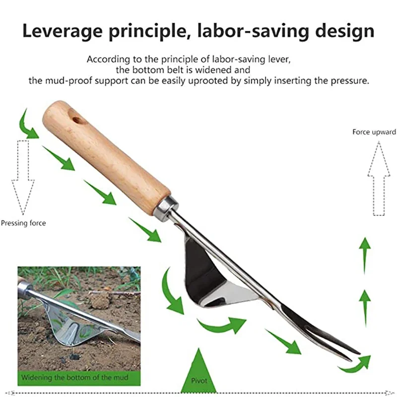 Desmalezador Manual de acero inoxidable para jardín, herramienta de deshierbe Manual para exteriores, extractor de tierras agrícolas, excavación de diente de león, trasplante de deshierbe de césped