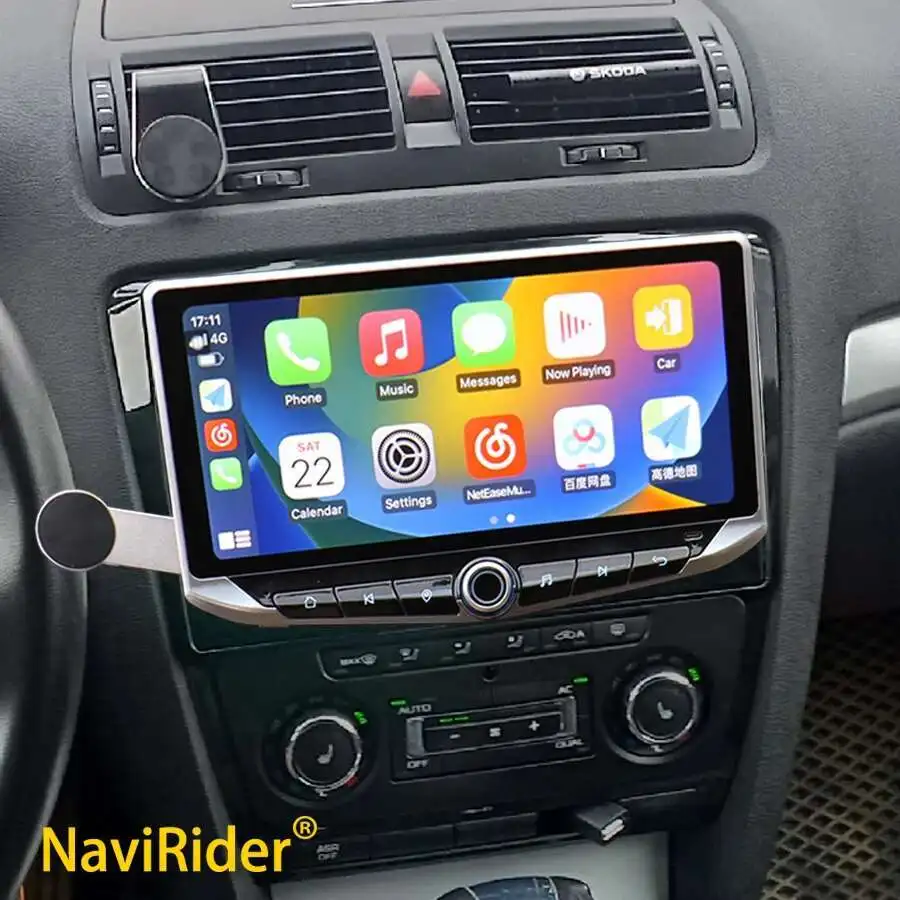 أندرويد 14 Qled شاشة 10.88 "Carplay لسكودا اوكتافيا A5 2008 2013 راديو السيارة الوسائط المتعددة مشغل فيديو الملاحة نظام تحديد المواقع رئيس وحدة