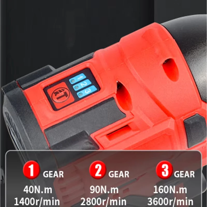 80N.m Brushless Electric Screwdriver Cordless Knockable Driller Driver Rechargeable 16.8V Li-ion Battery Electric Power Tools