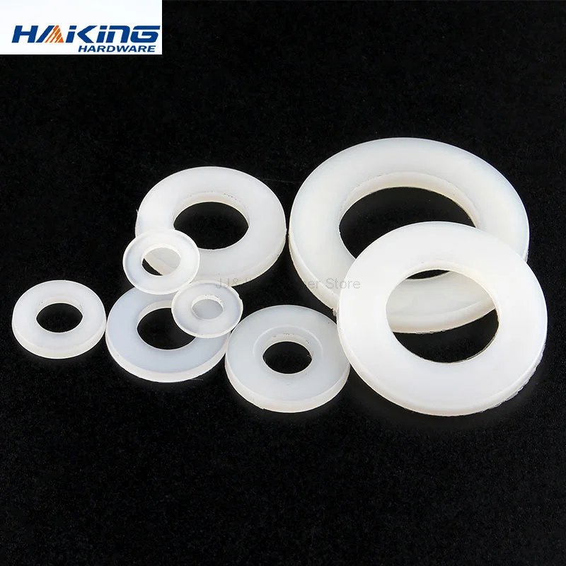 M2 M2.5 M3 M4 M5 M6 M8 M10 M12 M14 M16 M18 M20 White Black Nylon Plastic Flat Washer Plane Spacer Insulation Seals Gasket Ring