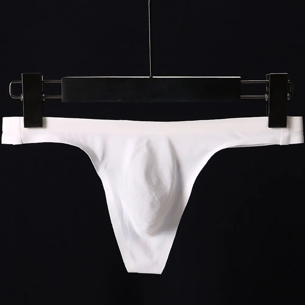 

Seamless Sexy Low Waist Ice Silk Cotton Crotch For Men Male Panties Underwear Thongs Briefs