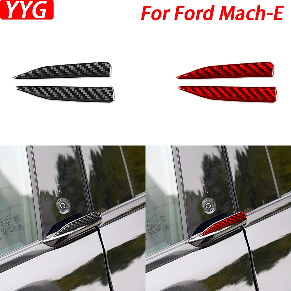 For Ford Mustang Mach-E Mach E 2021 2022 Carbon Fiber Exterior Door Handle Panel Trim Cover Car Interior Accessories Sticker