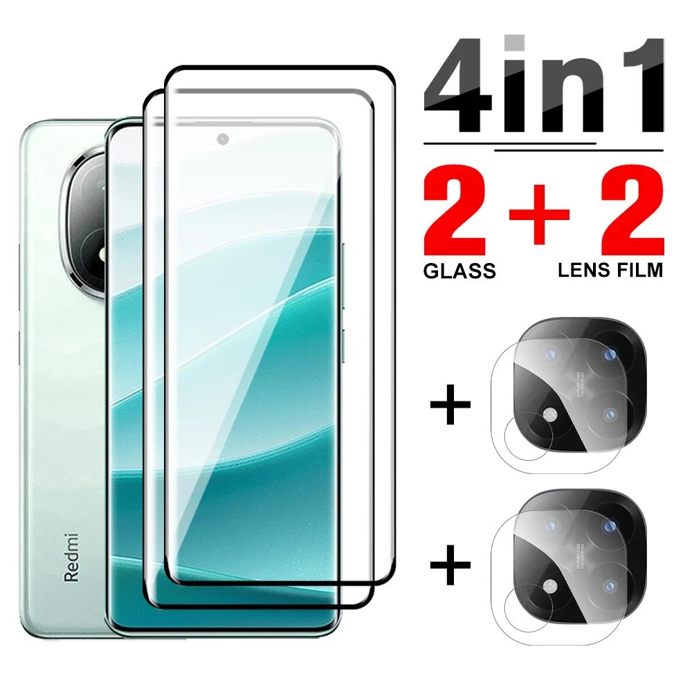 4in1 For Xiaomi Redmi Note 14 Pro+ 14ProPlus Curved Tempered Glass Screen Protector Redmy Note 14 Pro Plus 5G Camera Lens Glass