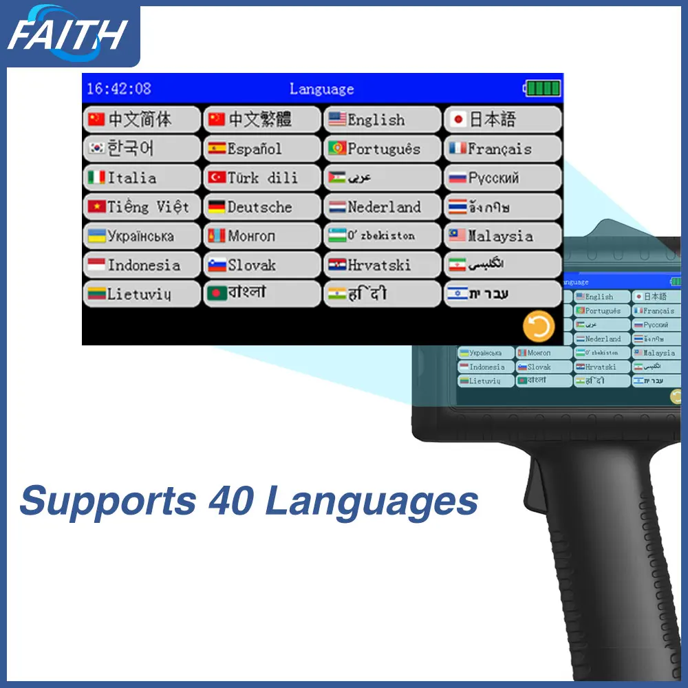 Fotografia 5: Impressora jato de tinta portátil Faith Multifuncional de 12,7 mm para codificação, impressão de data de validade, código QR e número de série.