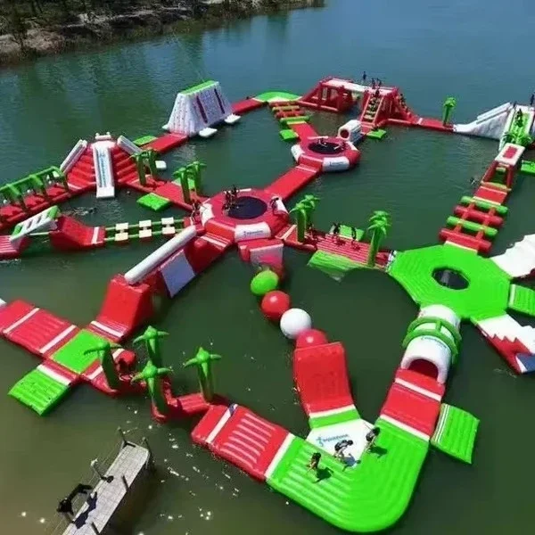 Commercial Inflatable Water Park Resort Water Play Equipment with Slides
