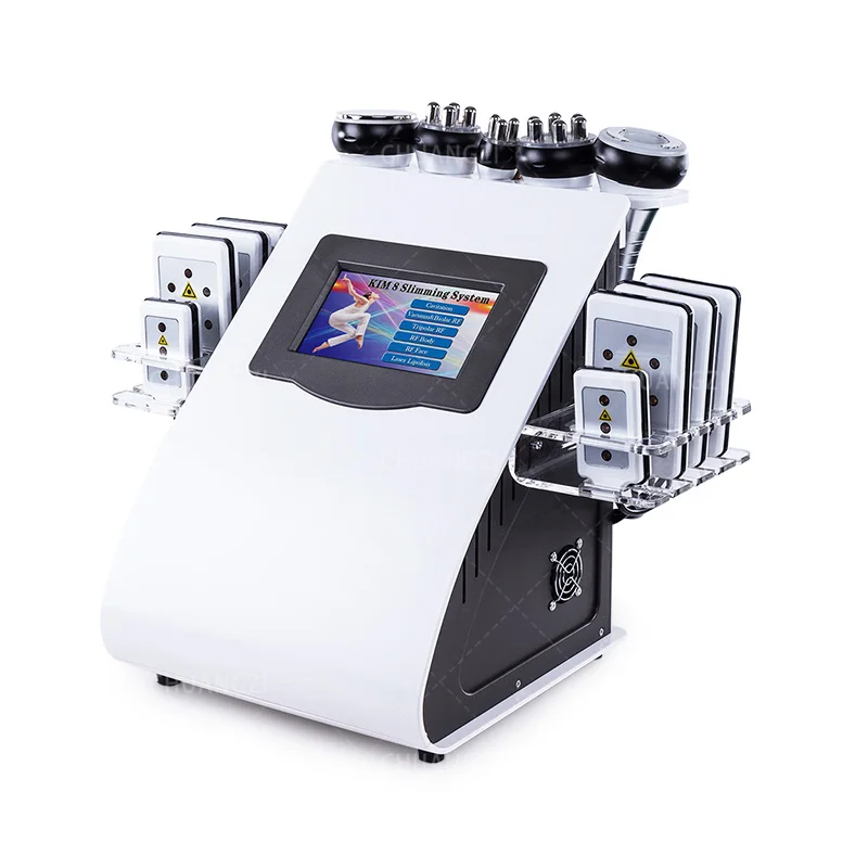 เครื่องมือสลายไขมัน 6 ใน 140K เครื่องมือลดน้ําหนักเครื่องมือความถี่วิทยุ RF หลายขั้นตอนเครื่องมือความงามอัลตราโซนิก