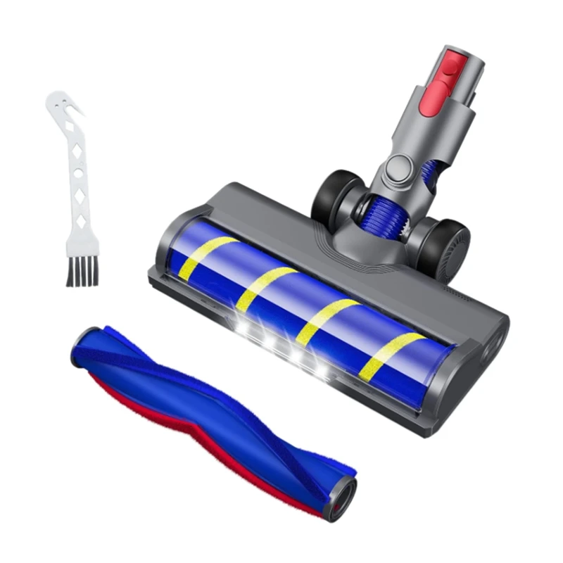 

Насадки EAS-напольные для пылесосов Dyson V7 V8 V10 V11 V15 со светодиодной подсветкой, Сменная головка щетки + ролик с V-образной щетиной