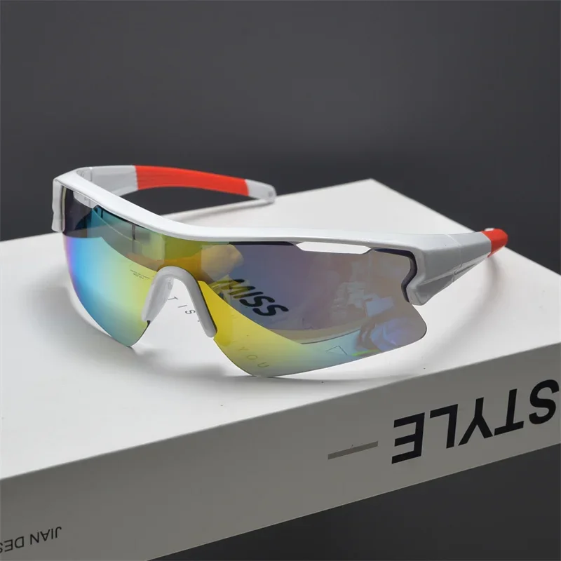 Cycling windproof sunglasses men and women hipsters outdoor mountain climbing skiing colorful large-frame sunglasses