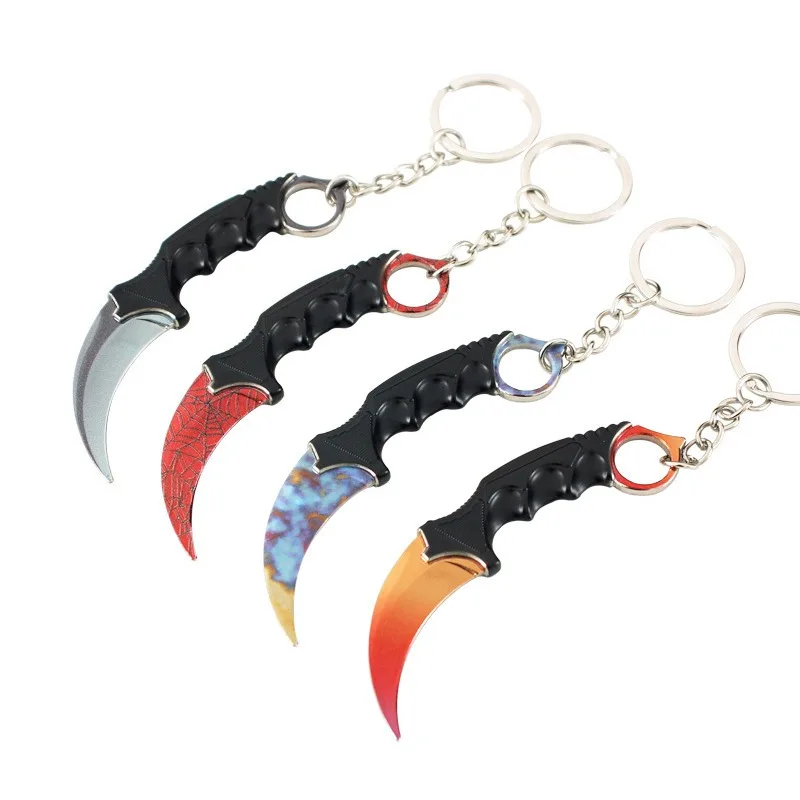 Liga Karambit Keyring Modelo, Game Counter Elite Periféricos, Quenching Gradiente, Cor Garra Faca, Unboxing Faca, Brinquedos de Segurança, 9cm