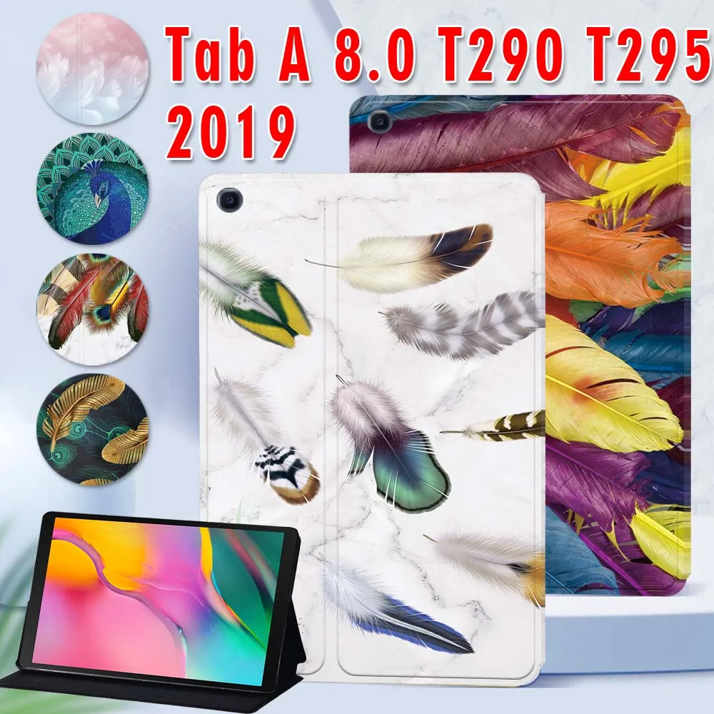 

Tablet Case for Samsung Galaxy Tab A 8.0'' 2019 SM-T290 SM-T295 Drop Resistance PU Leather Cover Case + Free Stylus