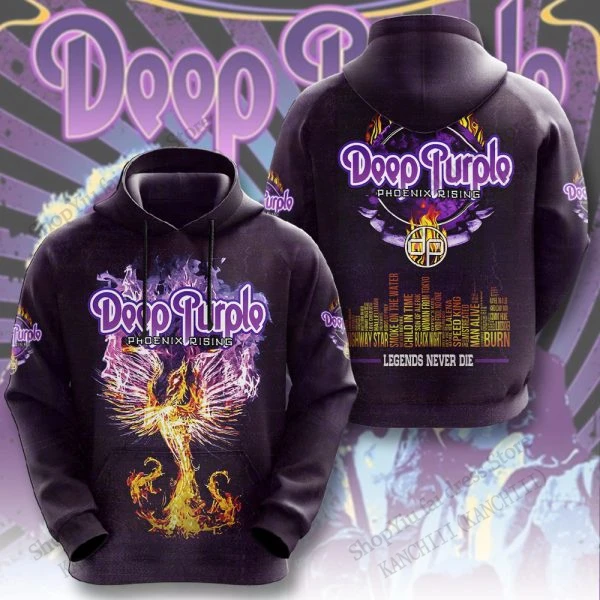 Men's Deep Purple 3d Print Graphic Hoodies Men Women Fashion Casual Oversized Hoodie Sweatshirt Coat Women Sweat Men Clothes New