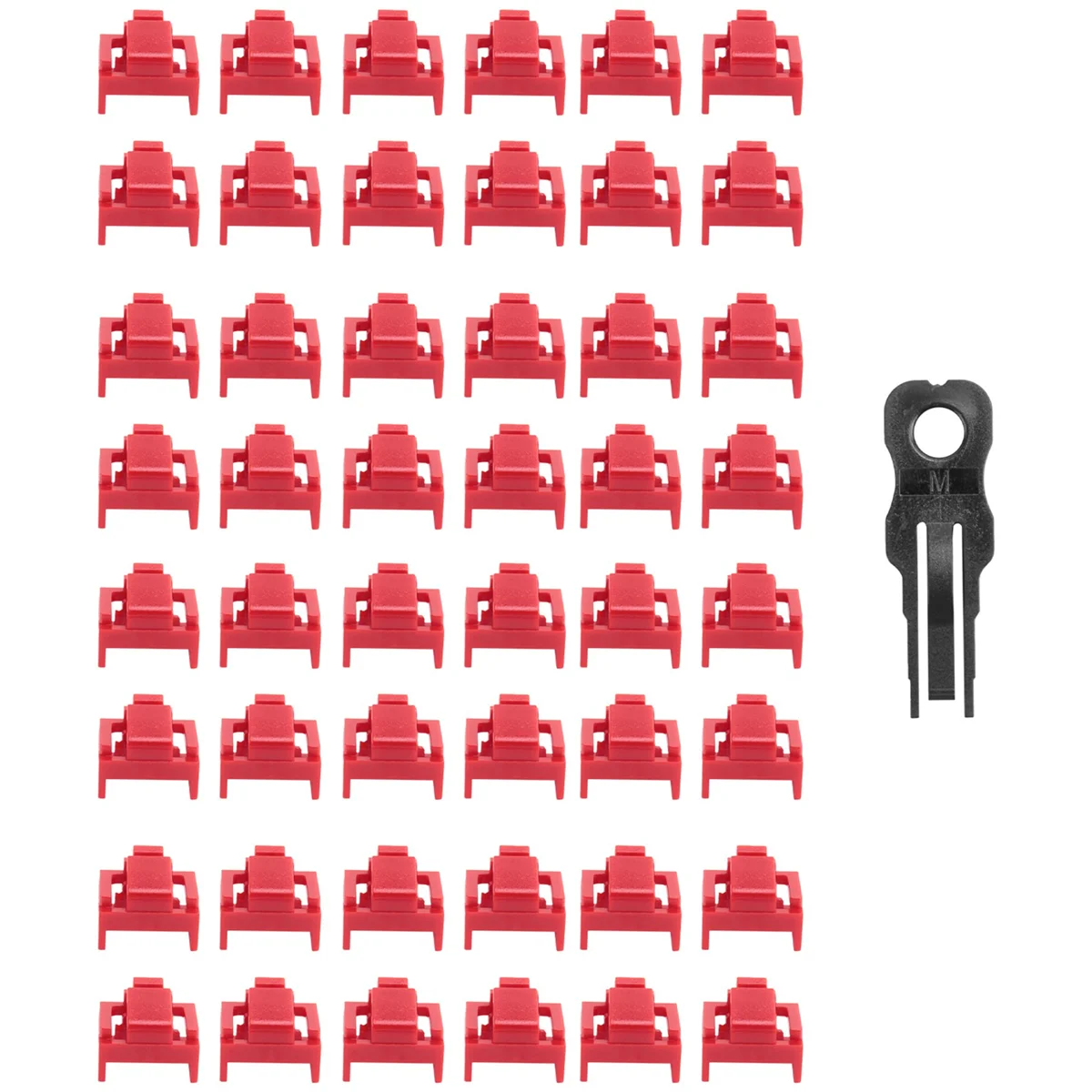 High-end 100Pcs Red RJ45 Port Ethernet LAN Hub Anti Dust Cover Plug Cap Blockout Protector with Proprietary Lock and Key