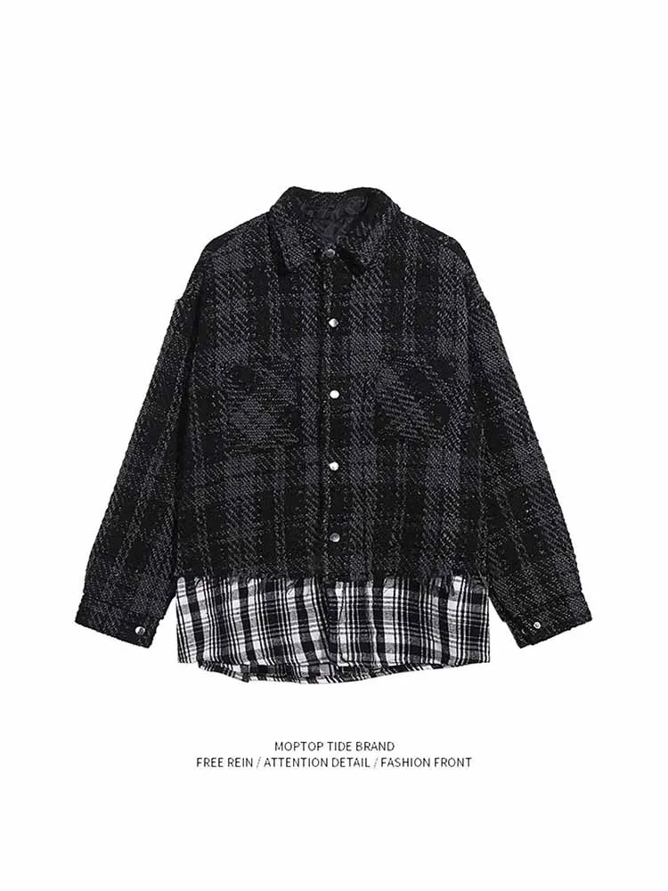 

Oversized Plaid Patchwork Blouses Vintage Streetwear Boyfriend Shirt For Ladies Ulzzang Harajuku Long Sleeve 2022 Blusas Tops