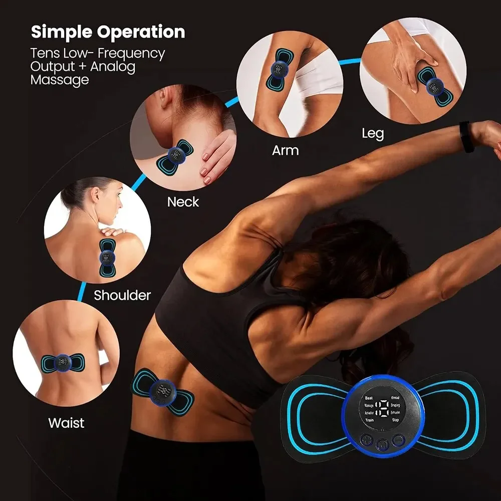 Mini Draagbare Elektrische Ems Nek Massager Cervicale Rug Patch Stimulator Massageador Mat Draagbare Gel Pad Stickers Slank