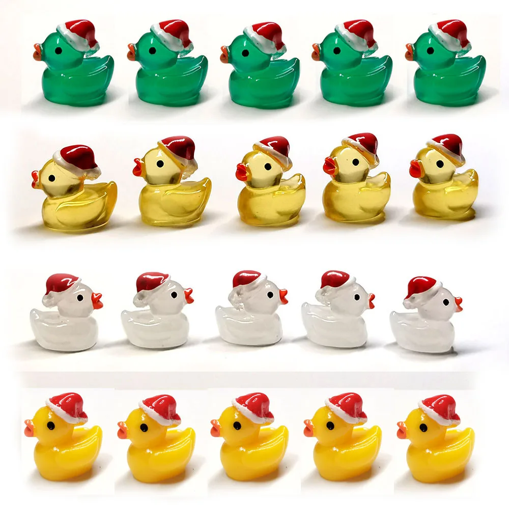 Miniature Cute Ducks Figurine 5/10/20 Christmas Popular Party Toy Decor Fairy Garden Charm Accessories Potted Terrarium tiktok