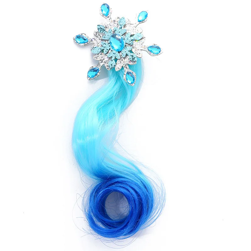 1PCS New Cute Princess Snowflake Wig Girls Hairpins Children Headwear Hairgrip Hair Clips Barrettes Hair Accessories