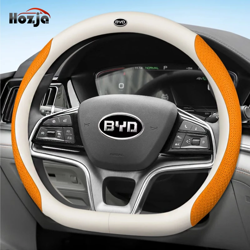 

Car Steering Wheel Cover Breathable Anti Slip 12color Leather for BYD Song plus DM-i EV 2022-2023 Car Interior Accessories