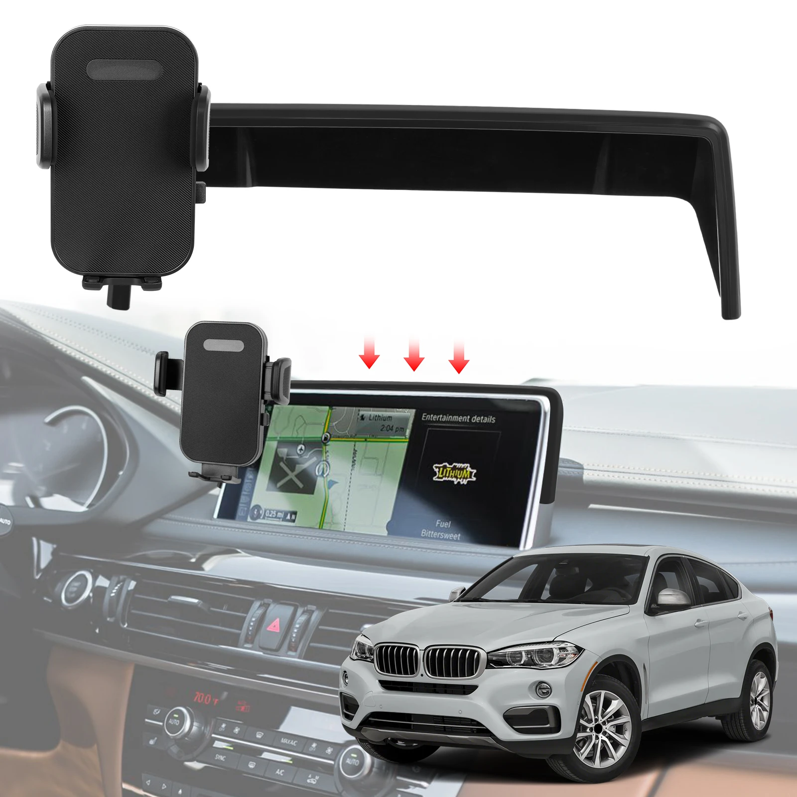 

For BMW X5 X6 Car Phone Holder Mount for BMW X5 2014-2018 Car Dashboard Mount For BMW X6 2015-2019 Only 10.3inch Screen
