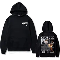 Sudadera con capucha gráfica del rapero Milo J 111 para hombre y mujer, Sudadera con capucha de gran tamaño a la moda de Hip Hop, sudaderas con capucha informales de algodón polar para hombre
