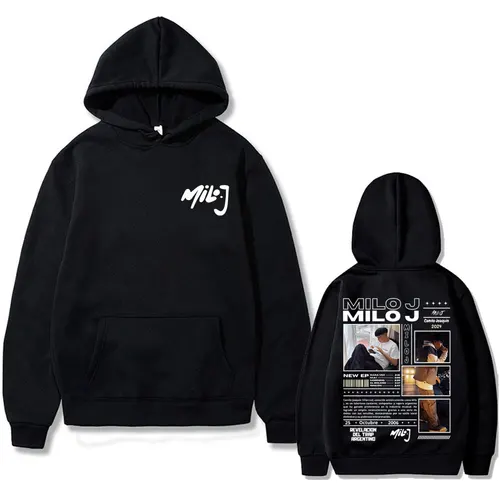 Sudadera con capucha gráfica del rapero Milo J 111 para hombre y mujer, Sudadera con capucha de gran tamaño a la moda de Hip Hop, sudaderas con capucha informales de algodón polar para hombre