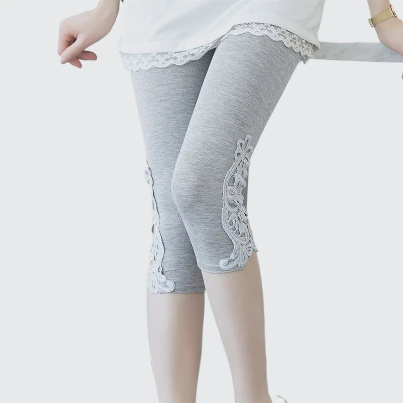 Onzichtbare kruisbroek Kant dames cropped broek Kant zomerlegging Ademend dun sexy volledig open legging Dames