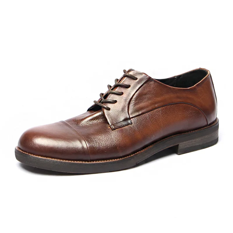 

CLAIAMI British Retro Men Shoes Genuine Leather Lace-up Rubber Shoes for Men Oxford Luxury Leather Shoes Zapatos Para Hombre