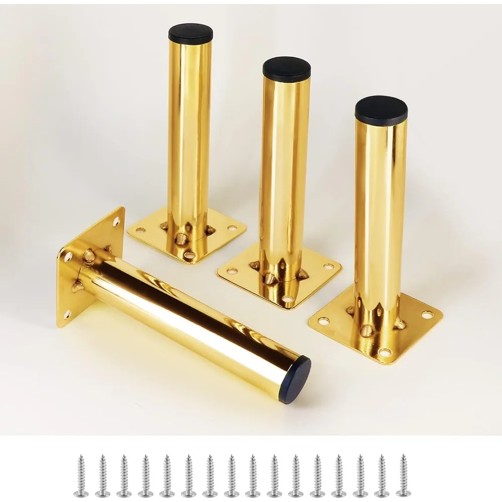 

Gold Furniture Legs 5 Inch / 130mm, 4pcs Modern Sofa Legs Cabinet Replacement Legs, Heavy Duty Metal Legs with Mounting Screw fo