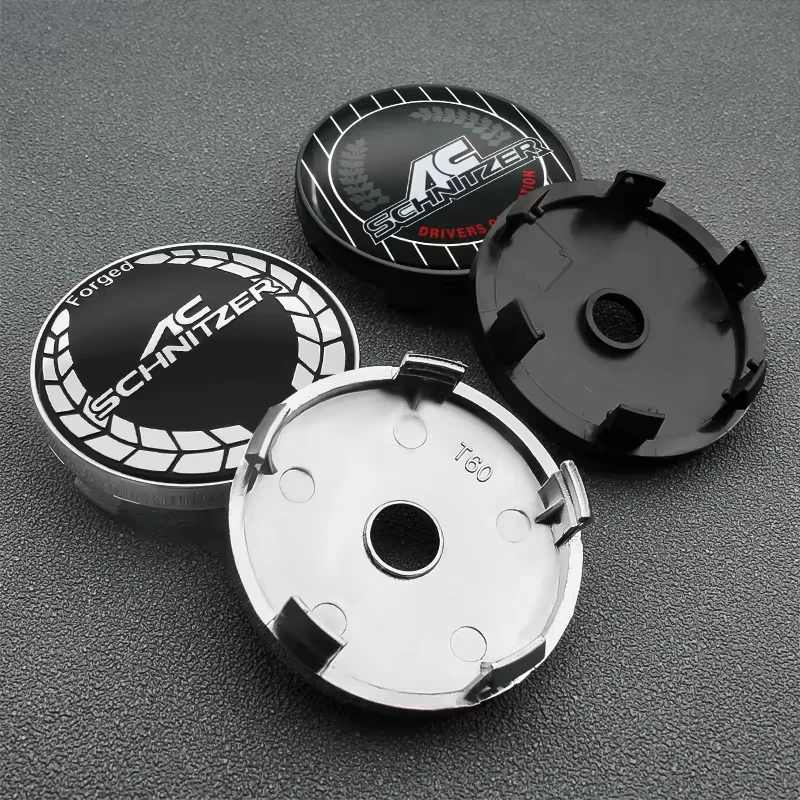 4pcs/set Universal 60mm AC SCHNITZER Emblem Car Wheel Center Cap Hub Covers Badge For HONDA TOYOTA BMW KIA Chevrolet FORD LEXUS