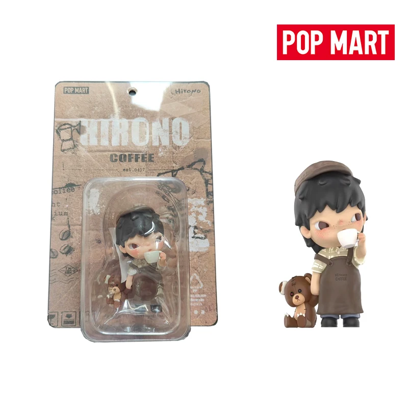 

Official Merch POPMART Hirono Coffee Hangka Trendy Handmade Toys Action Figure POPMART Collectible Model Dolls Friend Gift