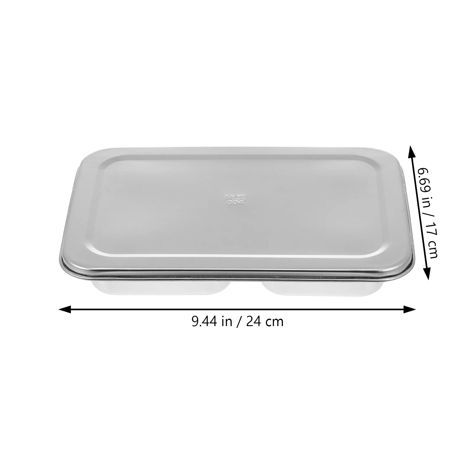 

1Pcs Stainless Steel Food Compartment Tray Rectangular 4 Sections Divided Plate Lunch Box Replacement for Diet Control