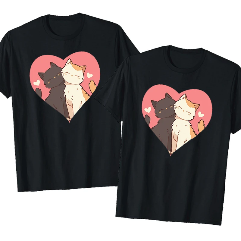 

CAT Double Heart PatternTees Heart-shaped Pattern T-Shirt Couple T-shirt Couple Outfits Couples Clothing Lovers Of T-shirts