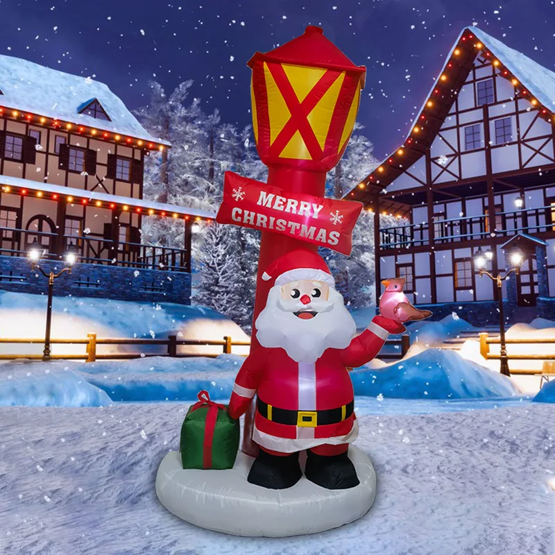 Inflatable Santa Claus Outdoor with LED Lighted, Giant Blow up Santa for Xmas Party Decorations Large Inflatables with Blower