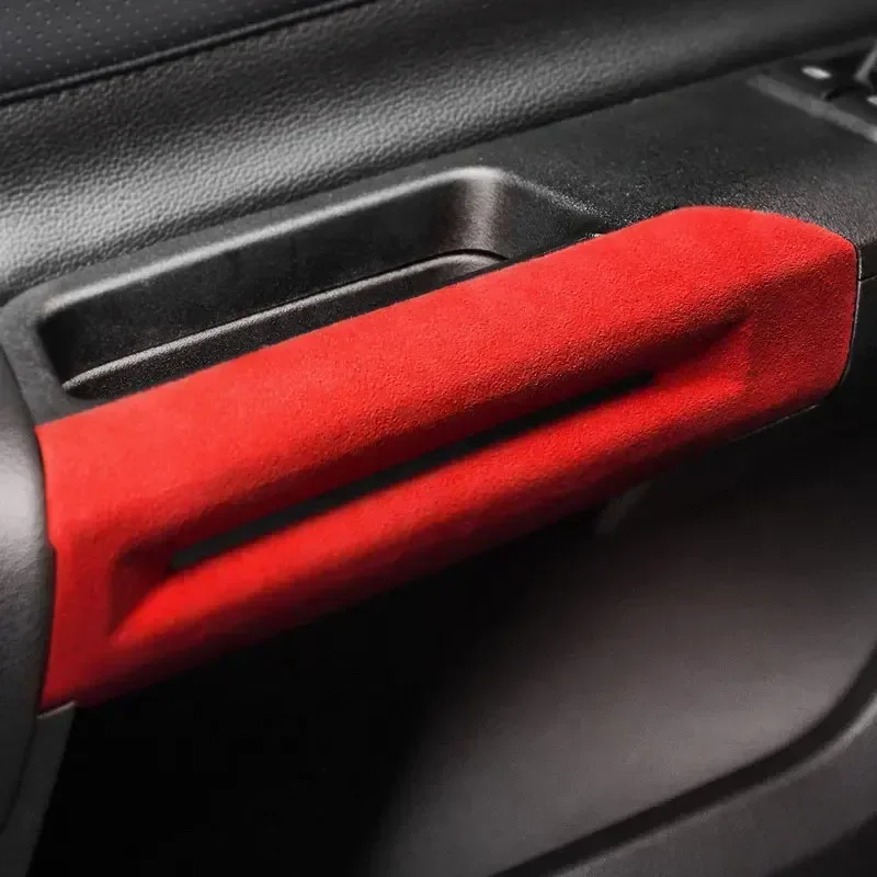 

Made of Alcantara Interior Door Armrest Decorative Cover Frame Trim Sticker For Ford Mustang 2015-2020 car Accessories