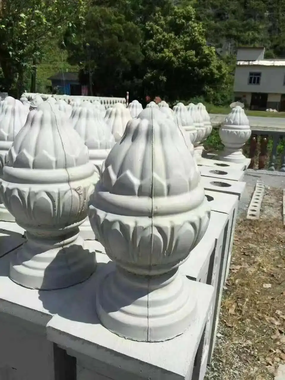 

ABS Roman Column Balcony Railing Decoration Ornament Cement Ball Lotus Mud Concrete Villa Balcony Mold Garden Bottom Grouting