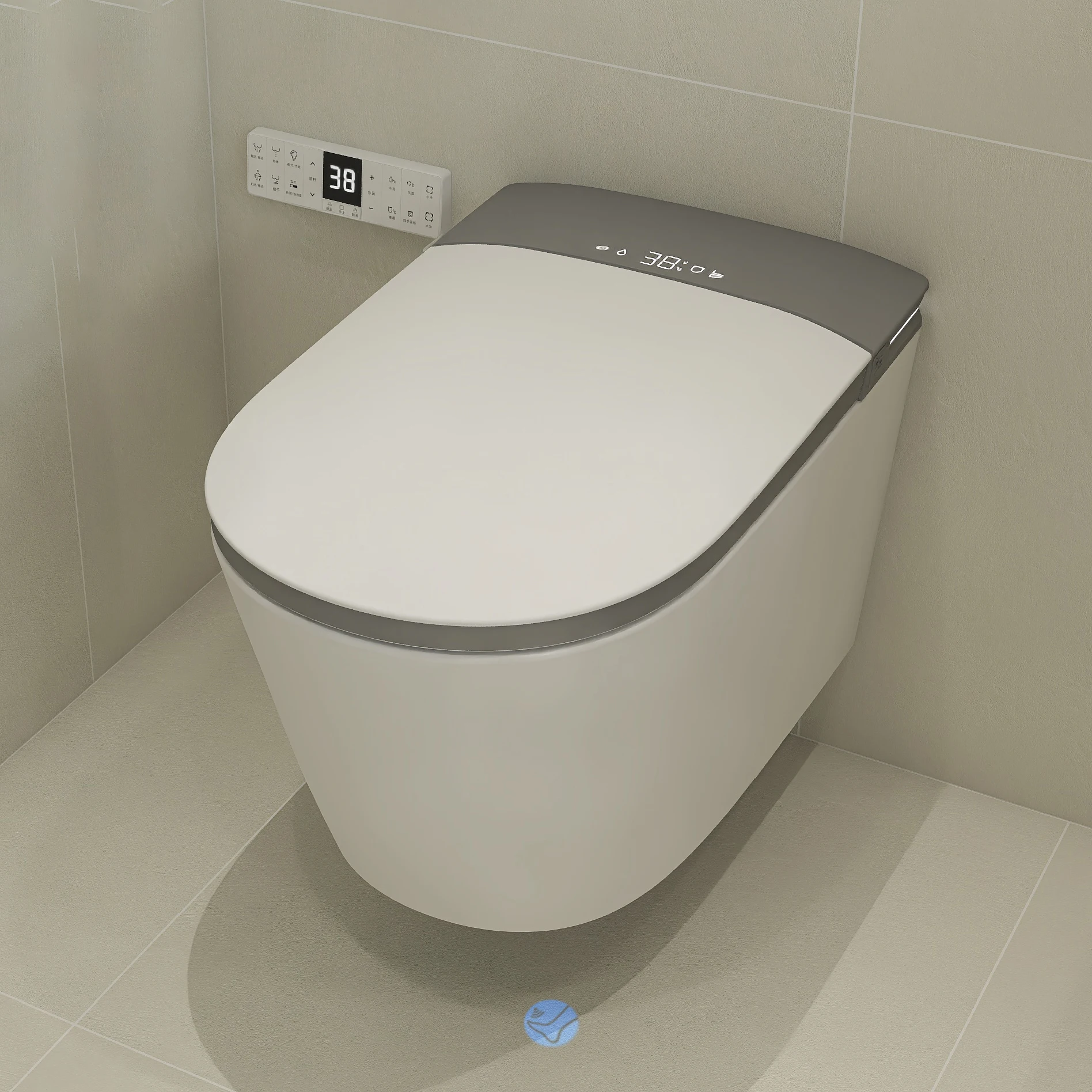 

Sanitary Ware Modern Bathroom Wc Intelligent Bidet Toilet Wall Hung Ceramic One Piece Smart Toilet