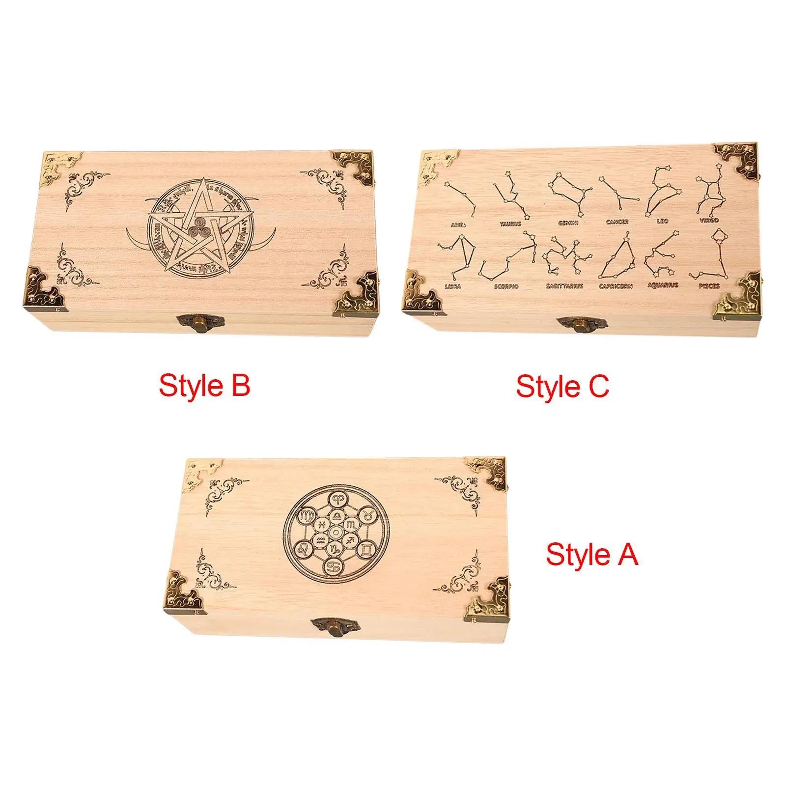 Small Wooden Treasure Box for Card Storage Trinket Keepsake Gift Case Holder for Jewelry Craft DIY Hinged Lid