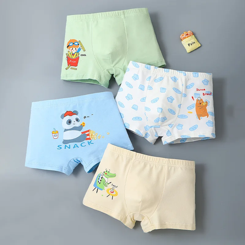 5 Pieces/Lot Boys Panties Kids Cartoon Pattern Boxers Baby Briefs Soft Short Pants 2024 New Children\'s Underwear