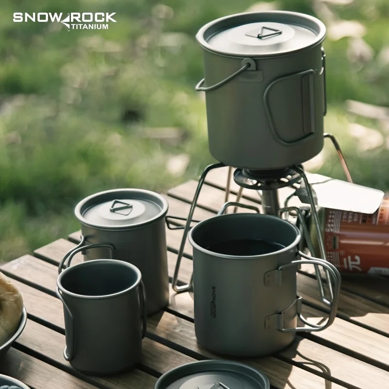 

3in 1 Camping Titanium Mug Cup Set Folding Mug for Boiling Water, Coffee And Tea, Perfect for Camping And Outdoor Adventures Outdoor Camping Tableware