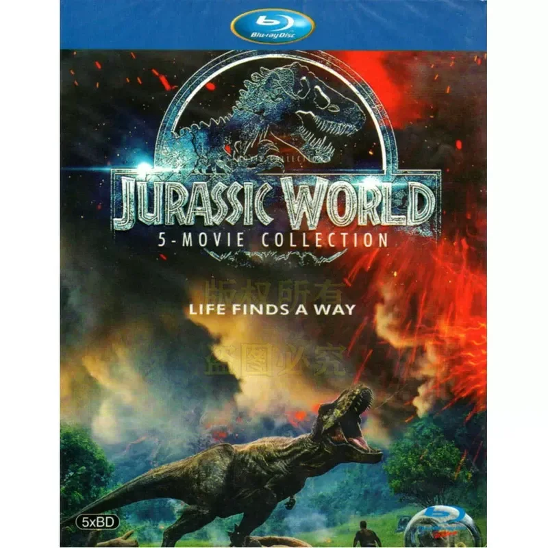American Science Fiction Action Movies Jurassic Park Series 1-5 High Definition BD Blu-ray 5-Disc Set