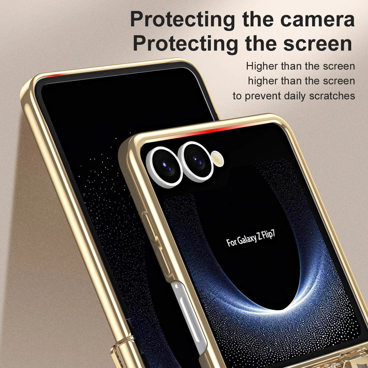 Machine Legend Plating Case For Samsung Galaxy Z Flip 7 5G ZFlip7 Flip7 Protection Folding Shockproof Hard Plastic Phone Cover