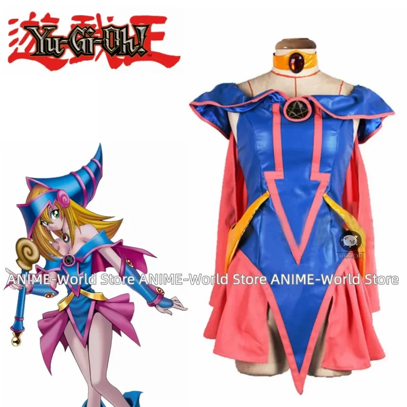 Anime Dark Magician Girl full hat dress wrist trim cosplay costume Halloween any sizeyxw