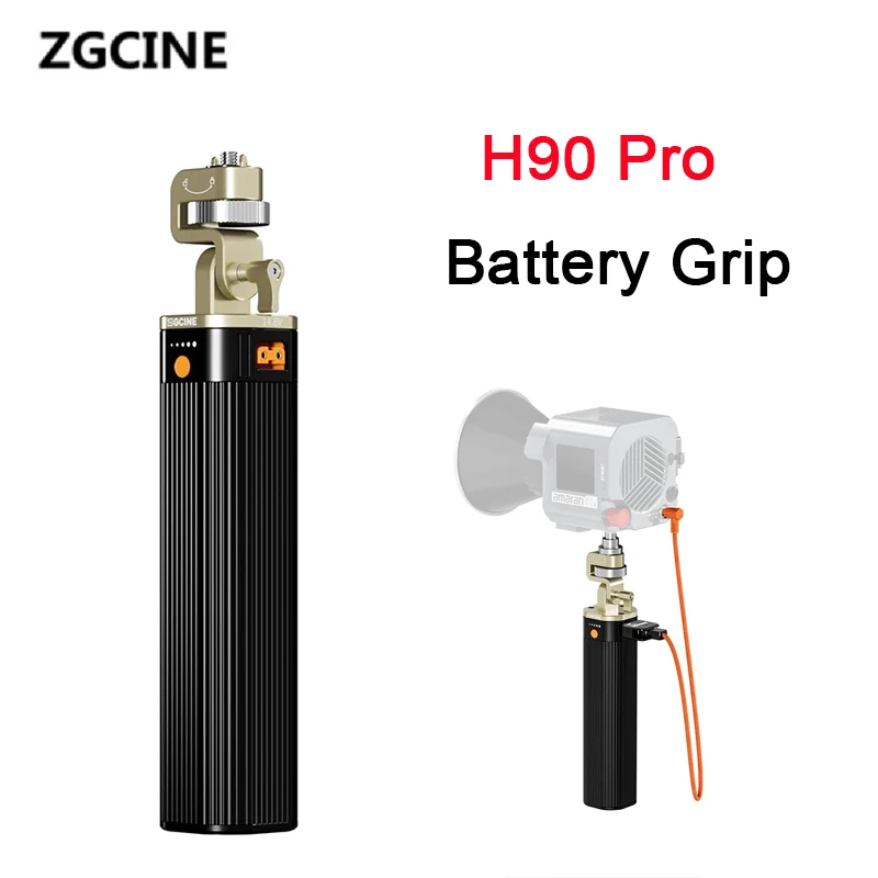 ZGCINE H90Pro Battery Grip Bouncy Arri Locating Pin 180° Rotation Holder 14.8V 6400mAh 95Wh Battery Handle For Video Light