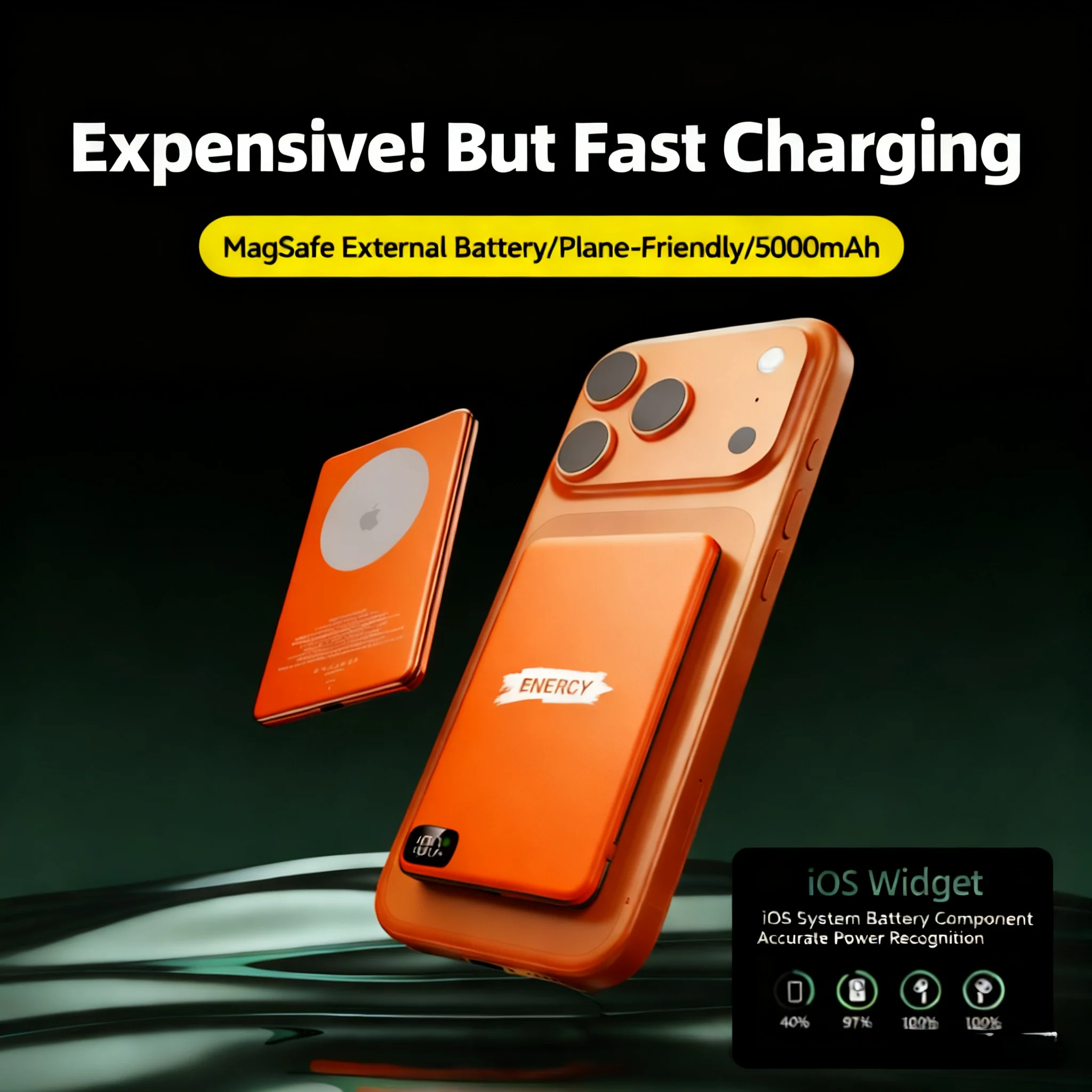 

Ультратонкий внешний аккумулятор Qi2 10000 мАч для MagSafe, магнитная беспроводная быстрая зарядка, портативный внешний аккумулятор для iPhone 17 Samsung