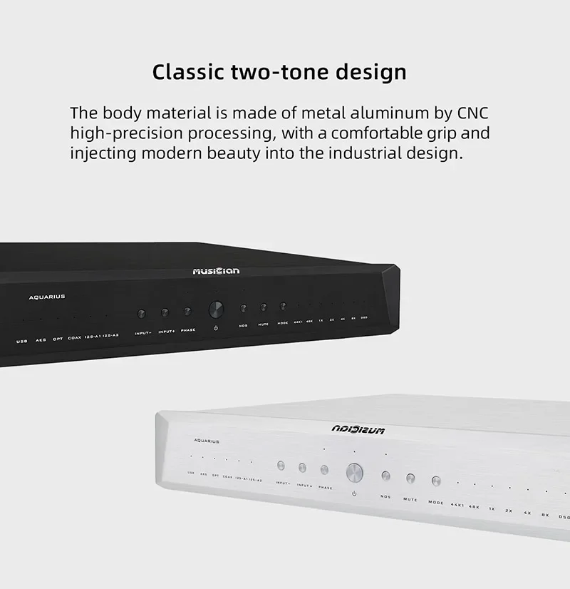 MUSICIAN Aquarius R2R DAC Clássico CNC Corpo R2R Matriz DAC Ture Balance 32bit XLR Saída I2s Entrada Áudio Digital ALTERA Decodificador